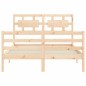 vidaXL Giroletto con Testiera 4FT Small Double in Legno Massello vidaXL Giroletto con Testiera 4FT Small Double in Legno Massello