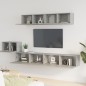 Set di Mobili Porta TV 5 pz Grigio Cemento in Legno Multistrato Set di Mobili Porta TV 5 pz Grigio Cemento in Legno Multistrato