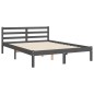 vidaXL Giroletto con Testiera Grigio 4FT Small Double Legno Massello