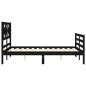 vidaXL Giroletto con Testiera Nero 140x190 cm in Legno Massello vidaXL Giroletto con Testiera Nero 140x190 cm in Legno Massello