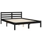 vidaXL Giroletto con Testiera Nero 140x190 cm in Legno Massello vidaXL Giroletto con Testiera Nero 140x190 cm in Legno Massello