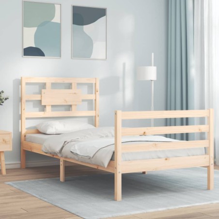 vidaXL Giroletto con Testiera 90x200 cm in Legno Massello