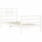 vidaXL Giroletto con Testiera Bianco 90x200 cm in Legno Massello vidaXL Giroletto con Testiera Bianco 90x200 cm in Legno Massello