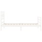 vidaXL Giroletto con Testiera Bianco 90x200 cm in Legno Massello vidaXL Giroletto con Testiera Bianco 90x200 cm in Legno Massello