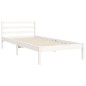 vidaXL Giroletto con Testiera Bianco 90x200 cm in Legno Massello vidaXL Giroletto con Testiera Bianco 90x200 cm in Legno Massello