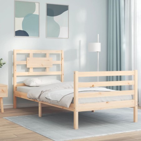 vidaXL Giroletto con Testiera 100x200 cm in Legno Massello
