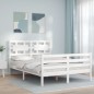 vidaXL Giroletto con Testiera Bianco 120x200 cm in Legno Massello vidaXL Giroletto con Testiera Bianco 120x200 cm in Legno Massello