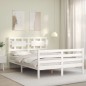 vidaXL Giroletto con Testiera Bianco 120x200 cm in Legno Massello vidaXL Giroletto con Testiera Bianco 120x200 cm in Legno Massello