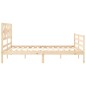 vidaXL Giroletto con Testiera 160x200 cm in Legno Massello vidaXL Giroletto con Testiera 160x200 cm in Legno Massello