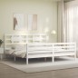 vidaXL Giroletto Testiera Bianco Super King Size in Legno Massello vidaXL Giroletto Testiera Bianco Super King Size in Legno Massello