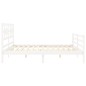 vidaXL Giroletto Testiera Bianco Super King Size in Legno Massello vidaXL Giroletto Testiera Bianco Super King Size in Legno Massello