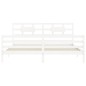 vidaXL Giroletto Testiera Bianco Super King Size in Legno Massello vidaXL Giroletto Testiera Bianco Super King Size in Legno Massello