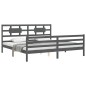 vidaXL Giroletto con Testiera Grigio 6FT Super King in Legno Massello vidaXL Giroletto con Testiera Grigio 6FT Super King in Legno Massello