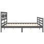 vidaXL Giroletto con Testiera Grigio 6FT Super King in Legno Massello vidaXL Giroletto con Testiera Grigio 6FT Super King in Legno Massello