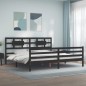 vidaXL Giroletto con Testiera Nero 6FT Super King in Legno Massello vidaXL Giroletto con Testiera Nero 6FT Super King in Legno Massello