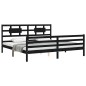 vidaXL Giroletto con Testiera Nero 6FT Super King in Legno Massello vidaXL Giroletto con Testiera Nero 6FT Super King in Legno Massello