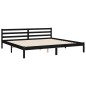 vidaXL Giroletto con Testiera Nero 6FT Super King in Legno Massello vidaXL Giroletto con Testiera Nero 6FT Super King in Legno Massello