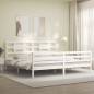 vidaXL Giroletto con Testiera Bianco 200x200 cm in Legno Massello