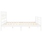 vidaXL Giroletto con Testiera Bianco 200x200 cm in Legno Massello