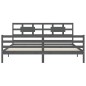 vidaXL Giroletto con Testiera Grigio 200x200 cm in Legno Massello vidaXL Giroletto con Testiera Grigio 200x200 cm in Legno Massello