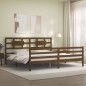 vidaXL Giroletto con Testiera Miele 200x200 cm in Legno Massello vidaXL Giroletto con Testiera Miele 200x200 cm in Legno Massello