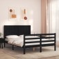 vidaXL Giroletto con Testiera Nero 140x190 cm in Legno Massello
