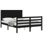 vidaXL Giroletto con Testiera Nero 140x190 cm in Legno Massello