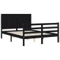 vidaXL Giroletto con Testiera Nero 140x190 cm in Legno Massello
