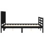 vidaXL Giroletto con Testiera Nero 140x190 cm in Legno Massello