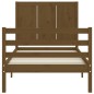 vidaXL Giroletto con Testiera Miele 90x200 cm in Legno Massello