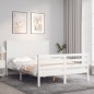 vidaXL Giroletto con Testiera Bianco 120x200 cm in Legno Massello vidaXL Giroletto con Testiera Bianco 120x200 cm in Legno Massello