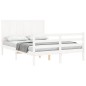 vidaXL Giroletto con Testiera Bianco 120x200 cm in Legno Massello vidaXL Giroletto con Testiera Bianco 120x200 cm in Legno Massello