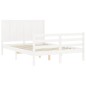 vidaXL Giroletto con Testiera Bianco 120x200 cm in Legno Massello vidaXL Giroletto con Testiera Bianco 120x200 cm in Legno Massello
