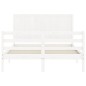 vidaXL Giroletto con Testiera Bianco 120x200 cm in Legno Massello vidaXL Giroletto con Testiera Bianco 120x200 cm in Legno Massello