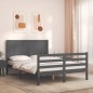 vidaXL Giroletto con Testiera Grigio 140x200 cm in Legno Massello vidaXL Giroletto con Testiera Grigio 140x200 cm in Legno Massello