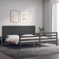 vidaXL Giroletto con Testiera Grigio 200x200 cm in Legno Massello vidaXL Giroletto con Testiera Grigio 200x200 cm in Legno Massello