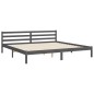 vidaXL Giroletto con Testiera Grigio 200x200 cm in Legno Massello vidaXL Giroletto con Testiera Grigio 200x200 cm in Legno Massello