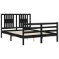 vidaXL Giroletto con Testiera Nero 4FT6 Double in Legno Massello vidaXL Giroletto con Testiera Nero 4FT6 Double in Legno Massello