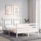 vidaXL Giroletto con Testiera Bianco 140x190 cm in Legno Massello vidaXL Giroletto con Testiera Bianco 140x190 cm in Legno Massello