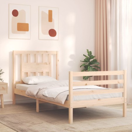 vidaXL Giroletto con Testiera 90x200 cm in Legno Massello