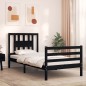 vidaXL Giroletto con Testiera Nero 100x200 cm in Legno Massello vidaXL Giroletto con Testiera Nero 100x200 cm in Legno Massello