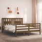 vidaXL Giroletto con Testiera Miele 5FT King Size in Legno Massello