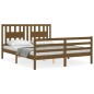vidaXL Giroletto con Testiera Miele 5FT King Size in Legno Massello