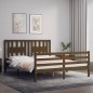 vidaXL Giroletto con Testiera Miele 5FT King Size in Legno Massello