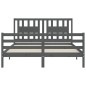 vidaXL Giroletto con Testiera Grigio 160x200 cm Legno Massello vidaXL Giroletto con Testiera Grigio 160x200 cm Legno Massello