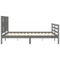 vidaXL Giroletto con Testiera Grigio 160x200 cm Legno Massello vidaXL Giroletto con Testiera Grigio 160x200 cm Legno Massello