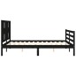 vidaXL Giroletto con Testiera Nero 160x200 cm Legno Massello vidaXL Giroletto con Testiera Nero 160x200 cm Legno Massello