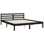 vidaXL Giroletto con Testiera Nero 160x200 cm Legno Massello vidaXL Giroletto con Testiera Nero 160x200 cm Legno Massello