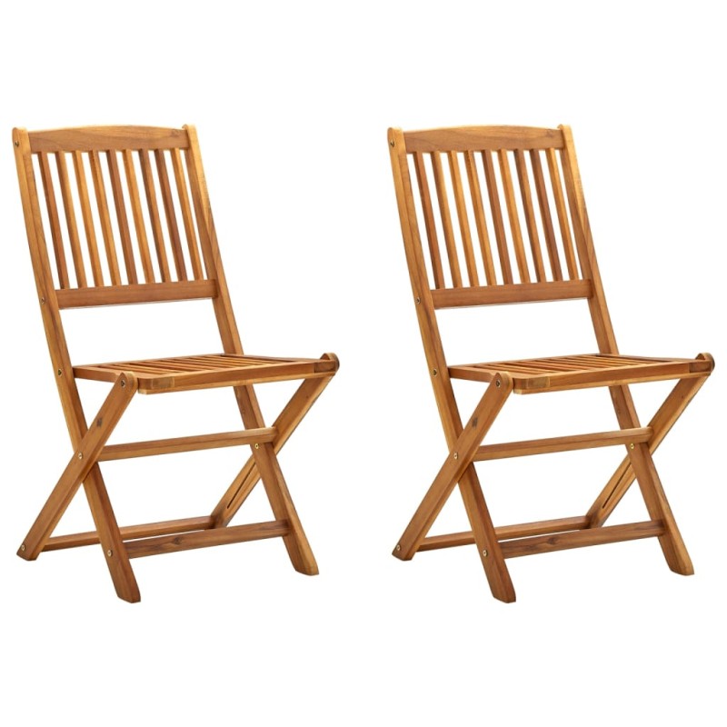 Sedie da Giardino Pieghevoli 2 pz in Legno Massello d'Acacia Sedie da Giardino Pieghevoli 2 pz in Legno Massello d'Acacia