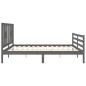 vidaXL Giroletto con Testiera Grigio 6FT Super King in Legno Massello vidaXL Giroletto con Testiera Grigio 6FT Super King in Legno Massello